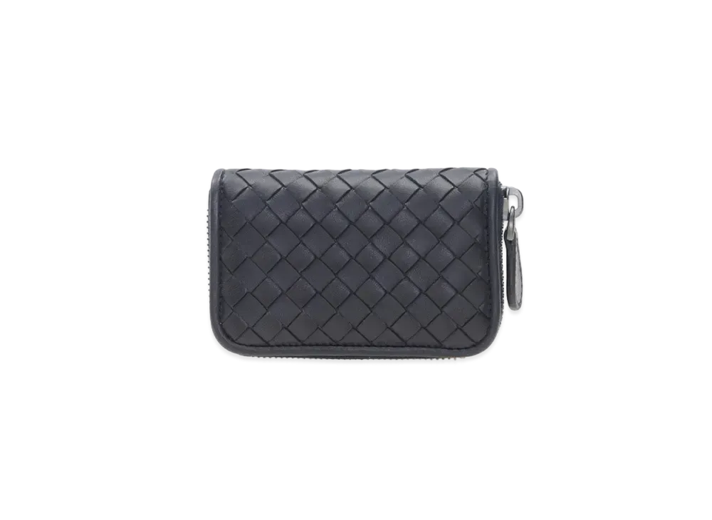 Bottega Veneta Intrecciato Lambskin Zip Around Coin Purse "Tourmaline"