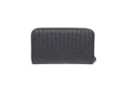 Bottega Veneta Intrecciato Calfskin Zip Around Wallet "New Light Grey"