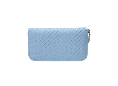 Bottega Veneta Intrecciato Lambskin Zip Around Wallet "Ciel"