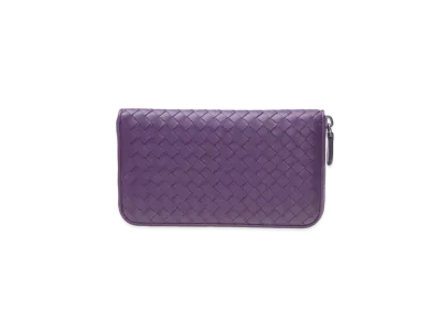 Bottega Veneta Intrecciato Lambskin Zip Around Wallet "Monalisa"