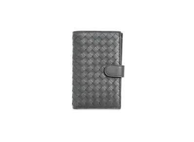 Bottega Veneta Intrecciato Lambskin Nappa Bi-fold Medium Wallet "New Light Grey"