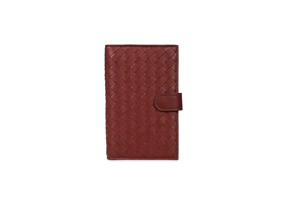 Bottega Veneta Intrecciato Lambskin Nappa Bi-fold Medium Wallet "Bordeaux"