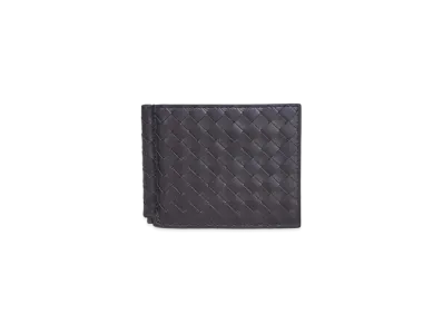 Bottega Veneta Intrecciato Calfskin Bi-fold With Money Clip "Ebano"