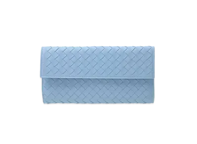 Bottega Veneta Intrecciato Lambskin Nappa Long Wallet "Ciel"