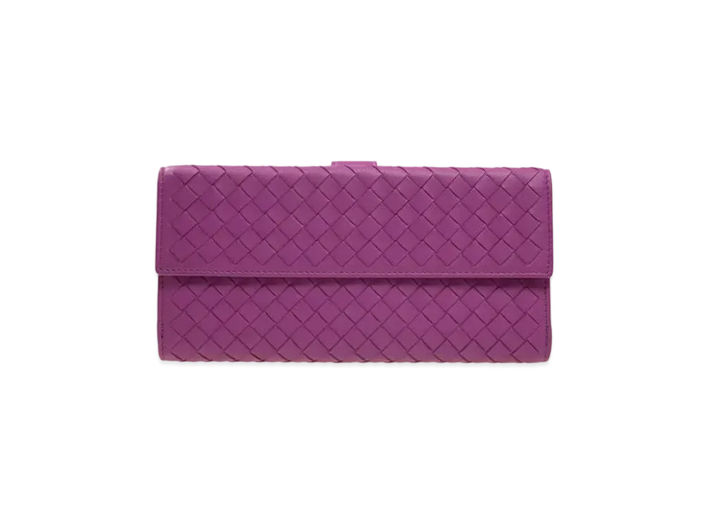 Bottega Veneta Intrecciato Lambskin Nappa Long Wallet "Peony"