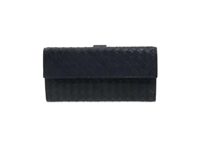 Bottega Veneta Intrecciato Lambskin Nappa Long Wallet "Prusse"