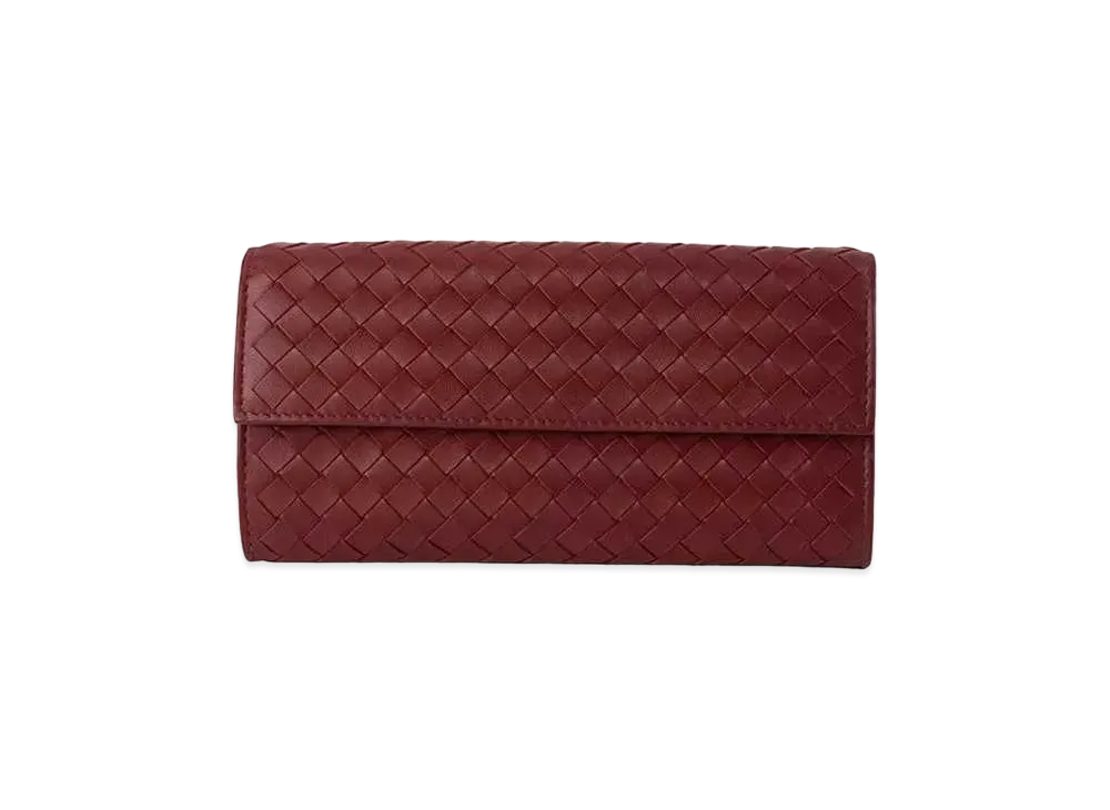 Bottega Veneta Intrecciato Lambskin Nappa Continebtal Wallet "Bordeaux"