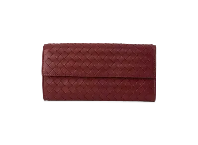 Bottega Veneta Intrecciato Lambskin Nappa Continebtal Wallet "Bordeaux"