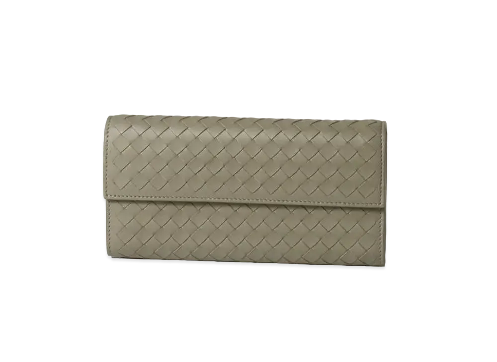 Bottega Veneta Intrecciato Lambskin Nappa Continebtal Wallet "Limestone"