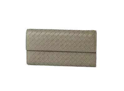 Bottega Veneta Intrecciato Lambskin Nappa Continebtal Wallet "Limestone"