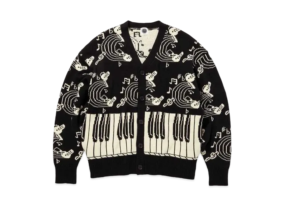 CITY COUNTRY CITY KNIT CARDIGAN JAZZ "BLACK xWHITE"