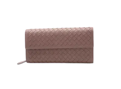 Bottega Veneta Intrecciato Lambskin Nappa Continebtal Wallet "Mauve"