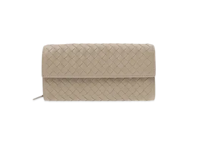 Bottega Veneta Intrecciato Lambskin Nappa Continebtal Wallet "Fume"