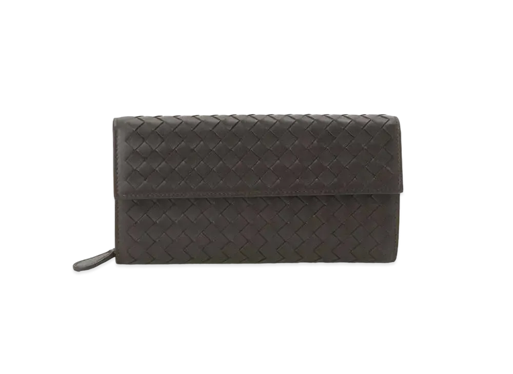 Bottega Veneta Intrecciato Lambskin Nappa Continebtal Wallet "Ebano"