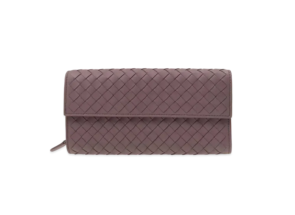 Bottega Veneta Intrecciato Lambskin Nappa Continebtal Wallet "Glicine"