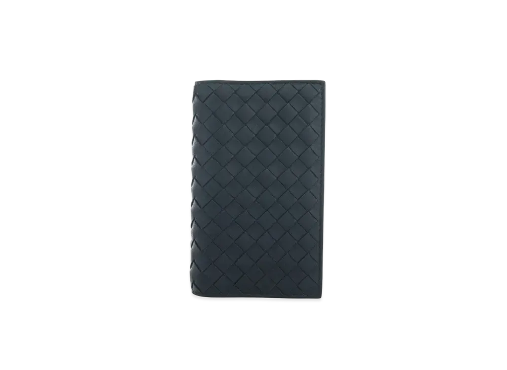 Bottega Veneta Intrecciato Lambskin Card Case "Oil Blue"