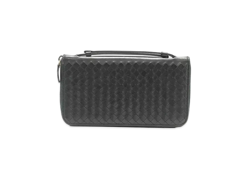 Bottega Veneta Intrecciato Calfskin Travel Case "Black"