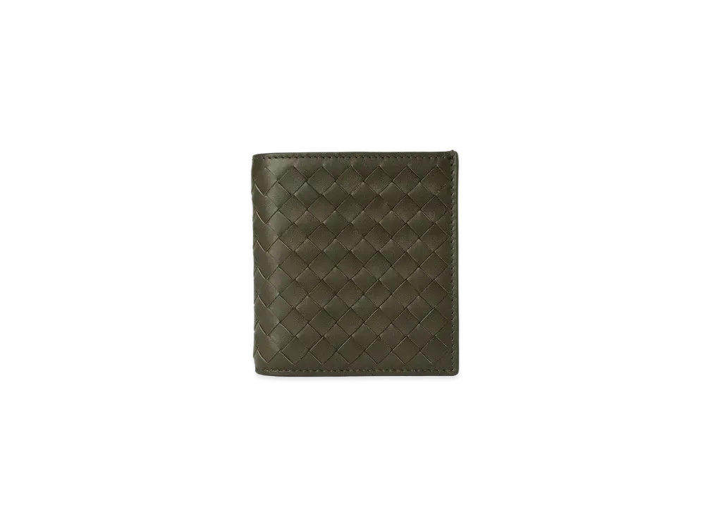 Bottega Veneta Intrecciato Calfskin Bi-fold Wallet "Khaki"