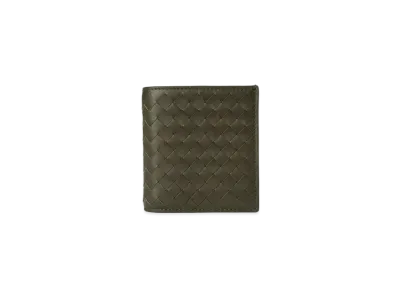 Bottega Veneta Intrecciato Calfskin Bi-fold Wallet "Khaki"