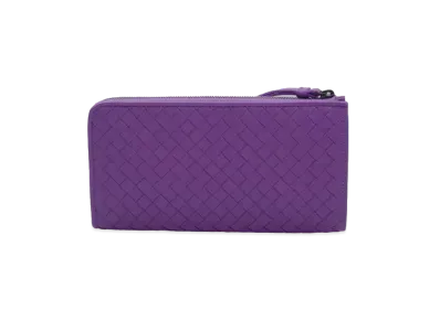 Bottega Veneta Intrecciato Lambskin Long Zipper Wallet "Monalisa"