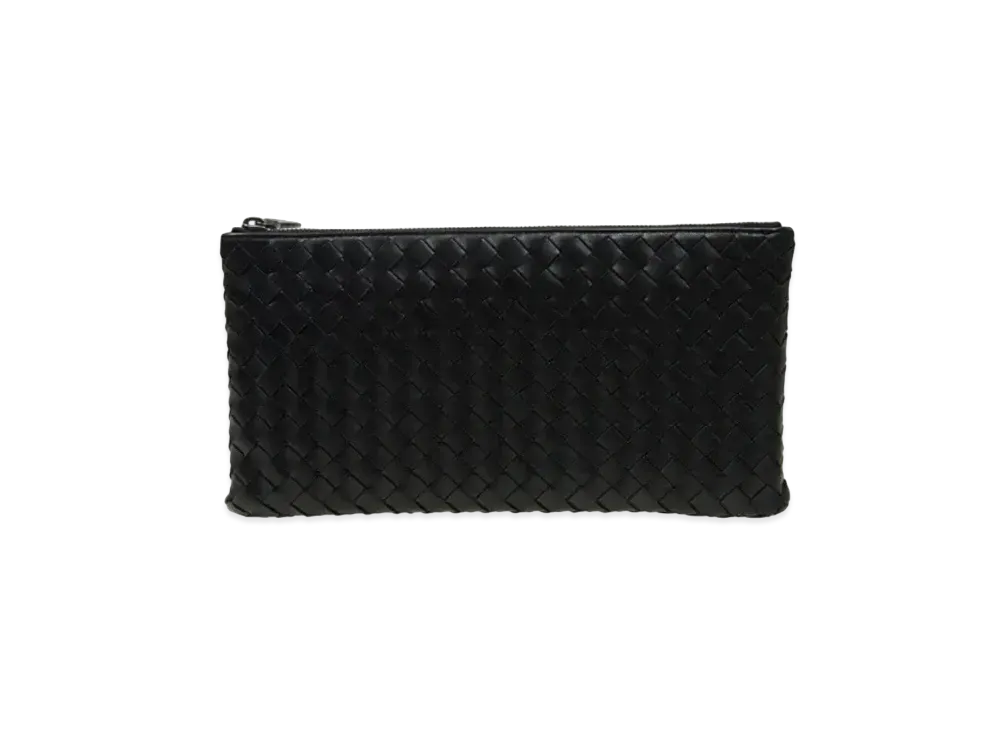 Bottega Veneta Intrecciato Lambskin Clutch Bag "Black"