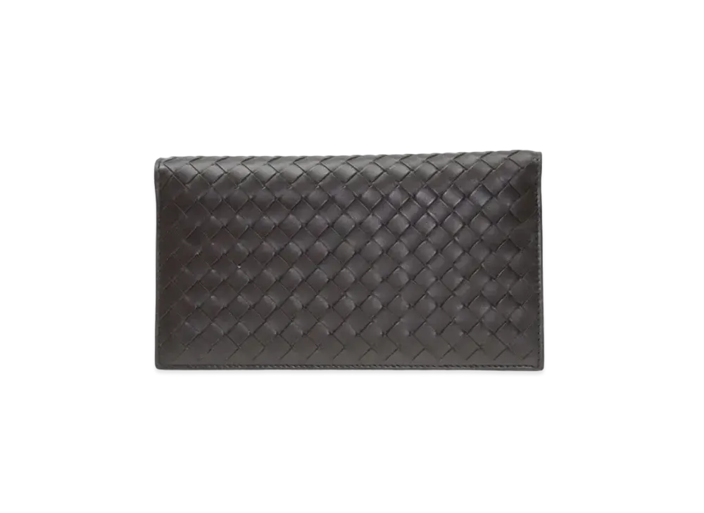 Bottega Veneta Intrecciato Calfskin Bi-fold Wallet "Ebano"