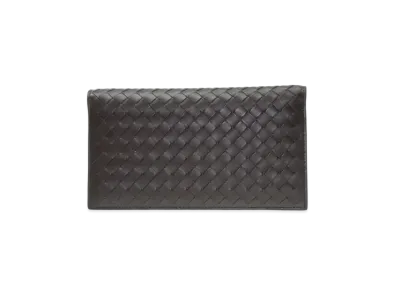 Bottega Veneta Intrecciato Calfskin Bi-fold Wallet "Ebano"