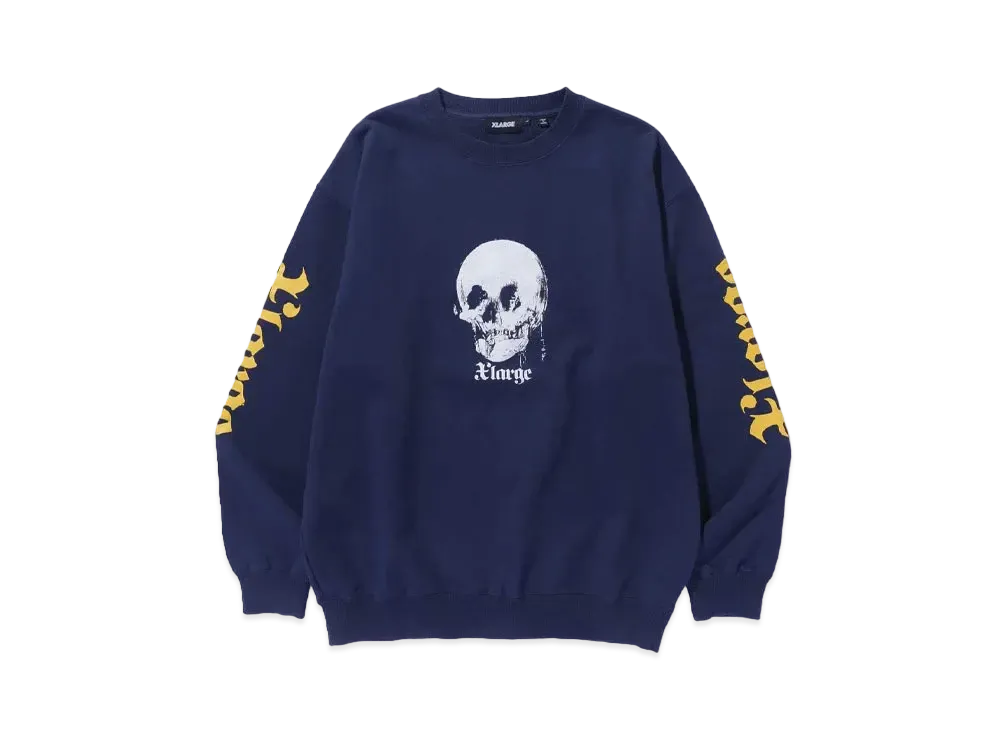 XLARGE SKULL LADY CREWNECK SWEATSHIRT "NAVY"