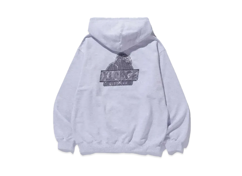 XLARGE RHINESTONE OG ZIP HOODED SWEATSHIRT "ASH"