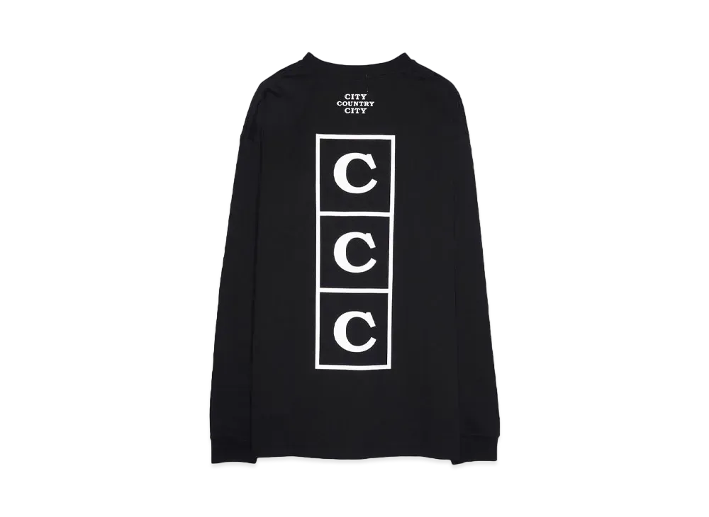 CITY COUNTRY CITY EMBROIDERED LOGO COTTON L/S T-SHIRT CCC "BLACK"
