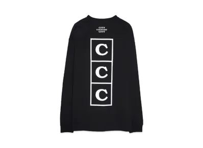 CITY COUNTRY CITY EMBROIDERED LOGO COTTON L/S T-SHIRT CCC "BLACK"