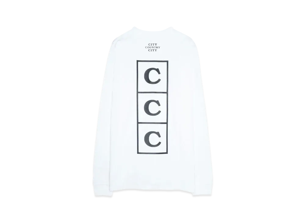 CITY COUNTRY CITY EMBROIDERED LOGO COTTON L/S T-SHIRT CCC "WHITE"