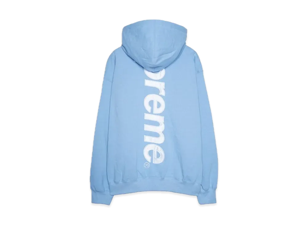 や*ん様 シュプリーム サテンアップリケフーディー ライトブルー 24FW Supreme Satin Applique Hooded Sweatshirt 