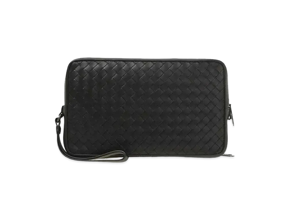 Bottega Veneta Intrecciato Calfskin Clutch Bag "Black"