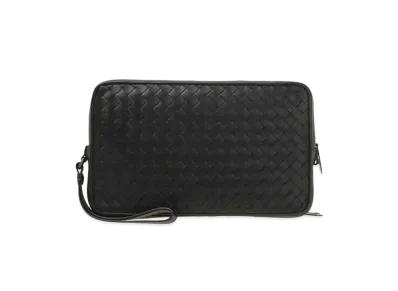 Bottega Veneta Intrecciato Calfskin Clutch Bag "Black"
