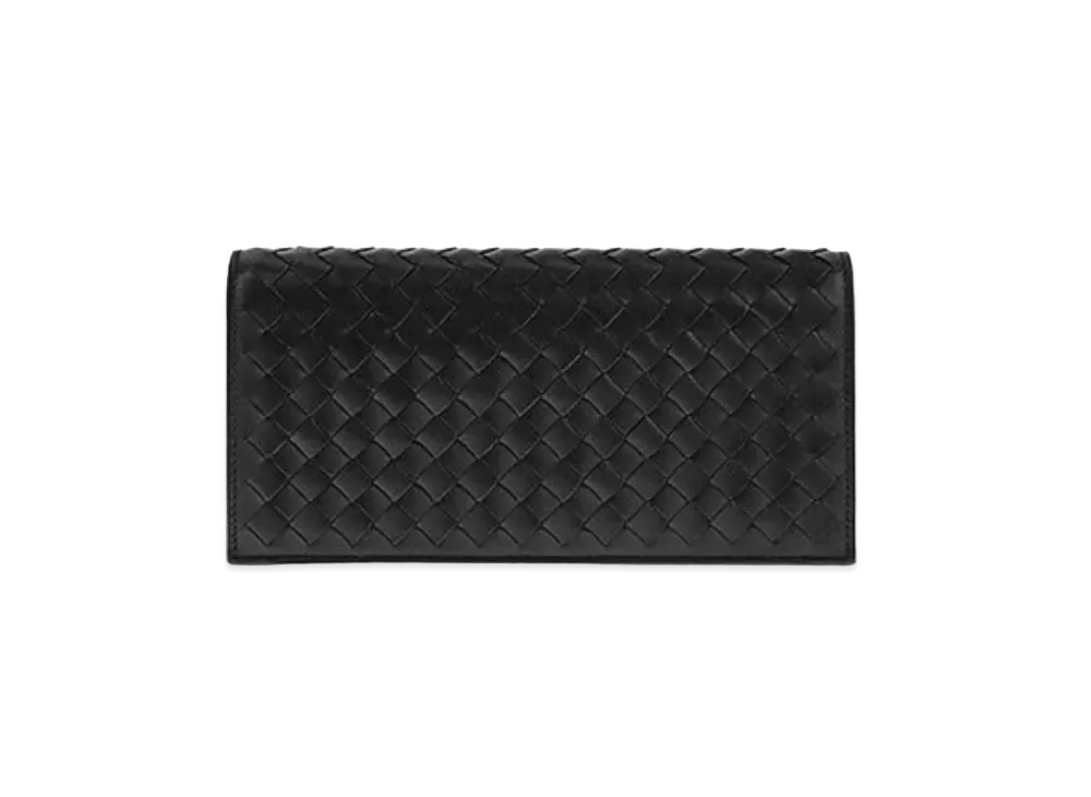 Bottega Veneta Intrecciato Calfskin Bi-fold Wallet "Black"