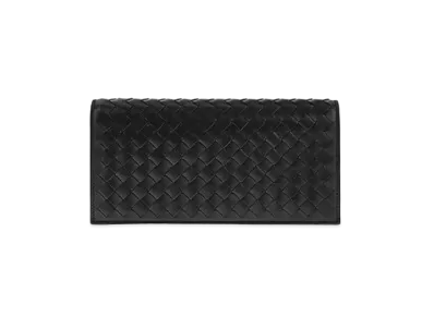 Bottega Veneta Intrecciato Calfskin Bi-fold Wallet "Black"