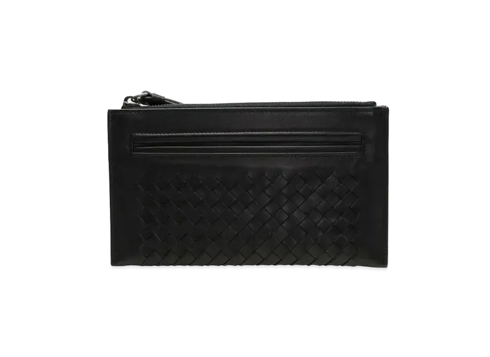 Bottega Veneta Intrecciato Lambskin Clutch Bag "Black"