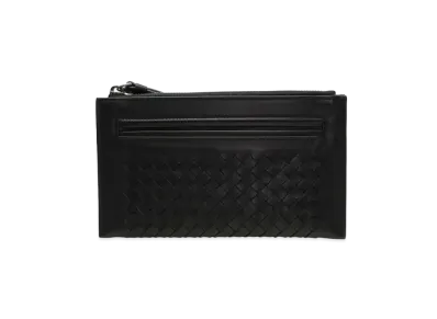 Bottega Veneta Intrecciato Lambskin Clutch Bag "Black"