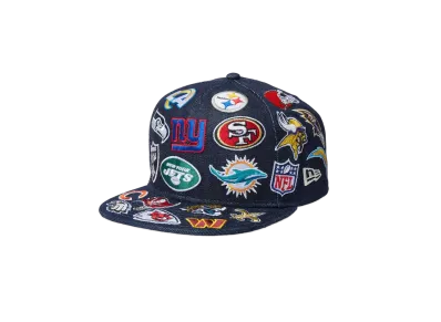 NEW ERA 9Fifty Team Logo Allover NFL "Indigo Denim"