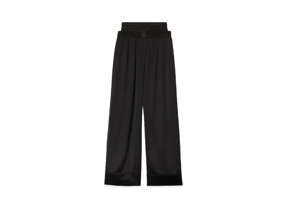 Alexander Wang Silk Charmeuse Layered Boxer Pants "Black"