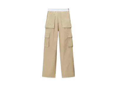 Alexander Wang Cotton Twill Mid-rise Cargo Rave Pants "Feather"