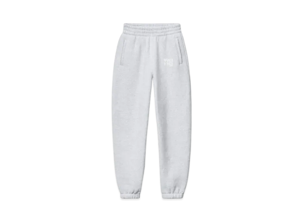 Alexander Wang Structured Terry Puff Logo Sweat Pants "Light Heather Gray"