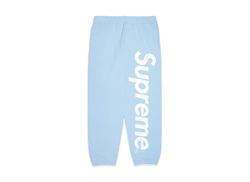 Supreme Satin Applique Sweatpant "Light Blue"