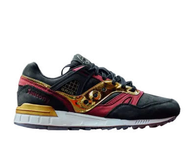 スニーカーヘッドインザベイ × サッカニー グリッド SD "ブラック/ゴールドコードバン/"