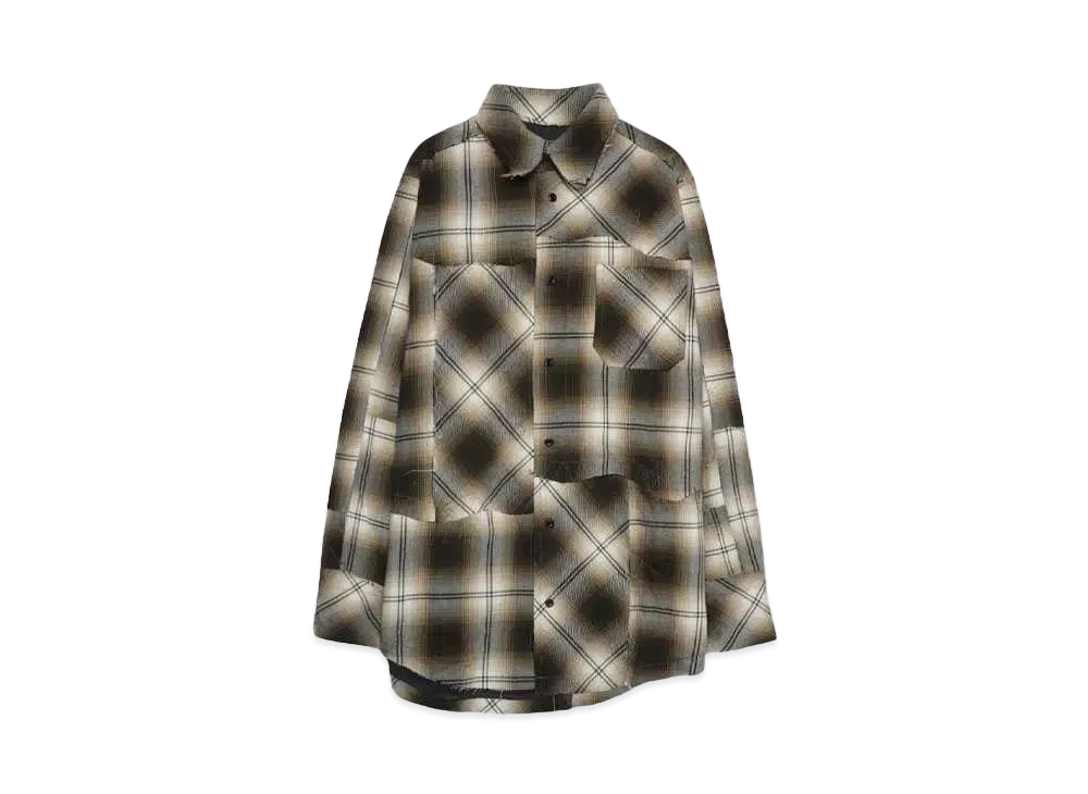 Rafu Pachwork shirt "BROWN"