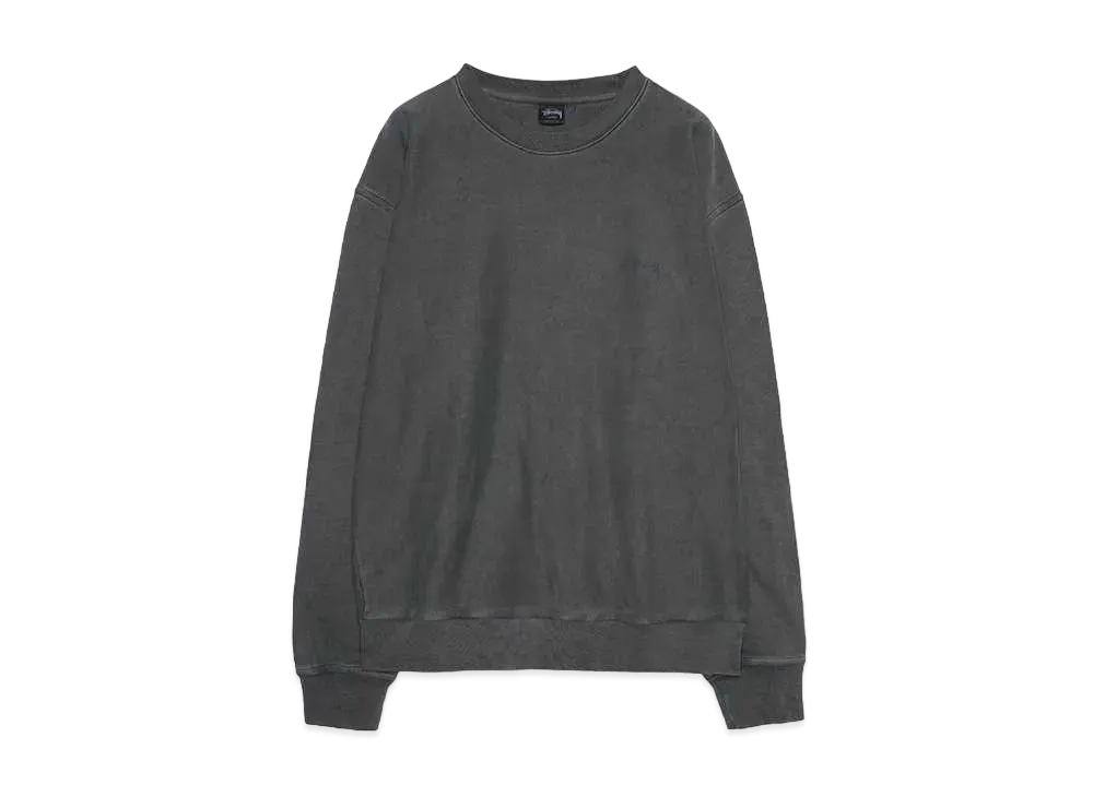 Stussy Smooth Stock Pigment Dyed Crew "Black" (FA24)