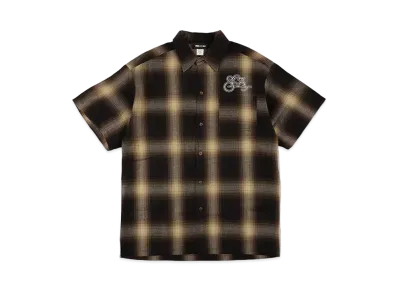 WIND AND SEA Black Magic Sea Ombre Plaid S/S Shirt "Brown"