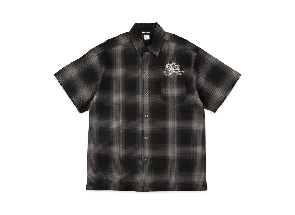 WIND AND SEA Black Magic Sea Ombre Plaid S/S Shirt 