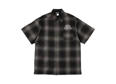 WIND AND SEA Black Magic Sea Ombre Plaid S/S Shirt "Black"